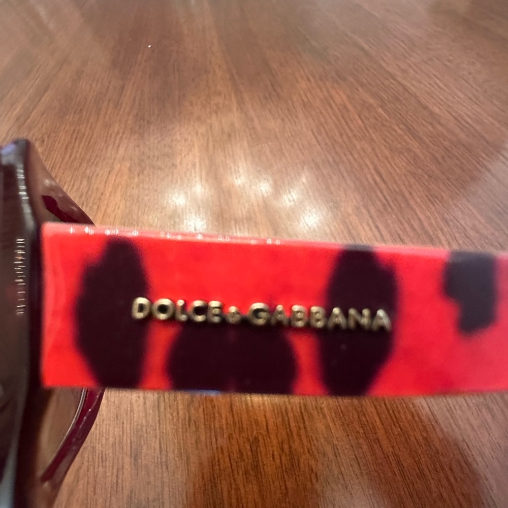 Dolce & Gabbana Red & Black Leopard Oversized Sunglasses – DG Designer Shades - Picture 8 of 10